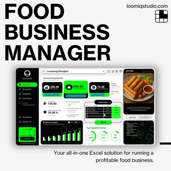 Food Business Manager Excel Dashboard
