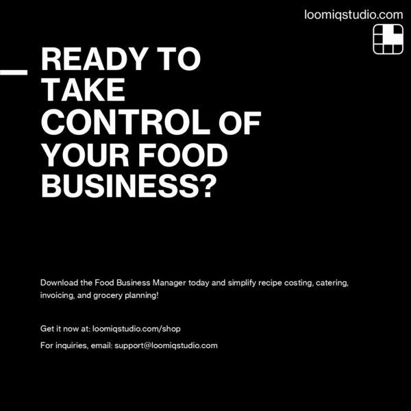 Food Business Manager Excel Dashboard