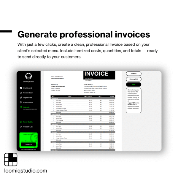 Food Business Manager Excel Dashboard