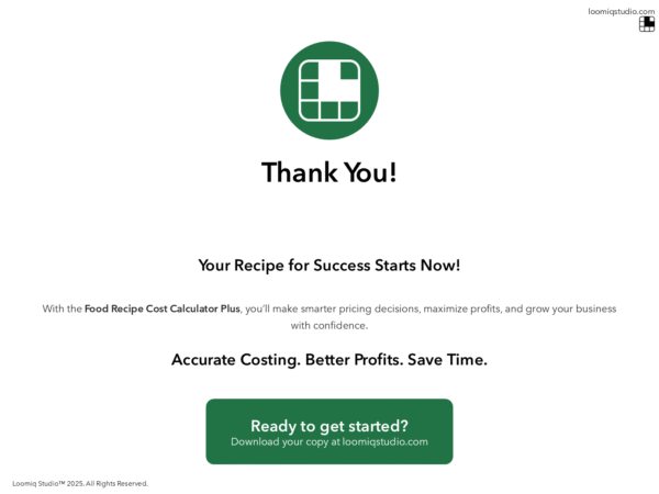 Food Recipe Cost Calculator Plus