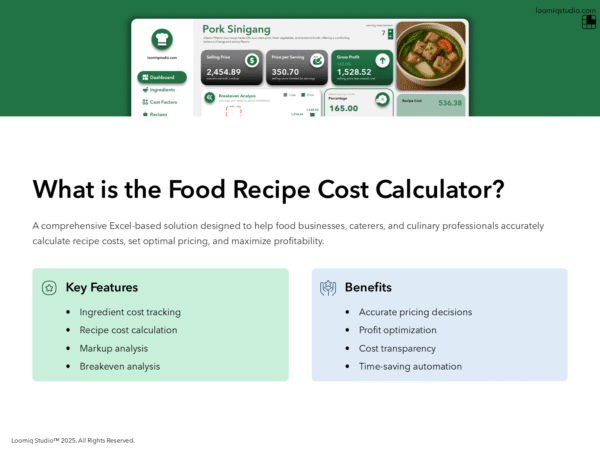 Food Recipe Cost Calculator Plus