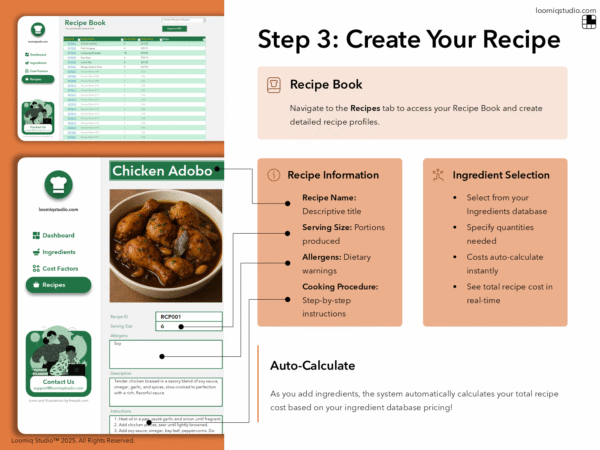 Food Recipe Cost Calculator Plus
